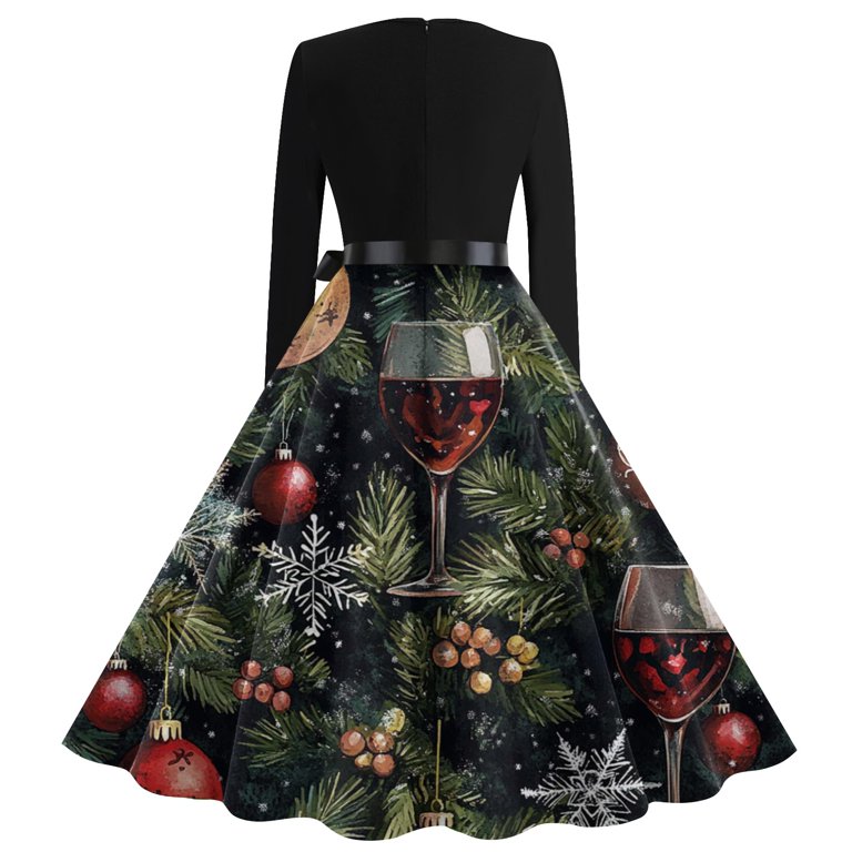 Christmas Dresses for Women Women's Fashion Vintage Long Sleeve Round Neck Christmas Printed Evening Party Dresses for Formal Event,Army Green,S - Walmart.com Christmas Dresses for Women Women's Fashion Vintage Long Sleeve Round Neck Christmas Printed Evening Party Dresses for Formal Event,Army Green,S - Walmart.com