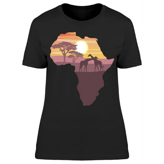 Silhouettes Of Two Giraffes T-Shirt Women -Image by Shutterstock, Female Small