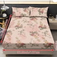thumbnail image 5 of ZIATUBLES King Bed Sheets Set, Soft Breathable Bedding Sheet Set, Sheets Set with 9.8" Standard Pocket Design, Comfortable and Durable for All-Season Use(3 Pieces, Pink Beige Rose）, 5 of 9