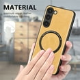thumbnail image 3 of Magnetic Phone Case for Samsung Galaxy A14, Works with MagSafe Wireless Charging Shockproof Anti-Scratch Anti-Fingerprint Non Slip Sides Minimalist Style Case Cover for Samsung A14 5G, Yellow, 3 of 12