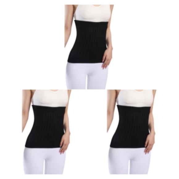 Soidarity Lana transpirable y absorbente de humedad cintura elástica soporte trasero para comodidad banda calentadora de cintura espesar negro M Type1 NO1