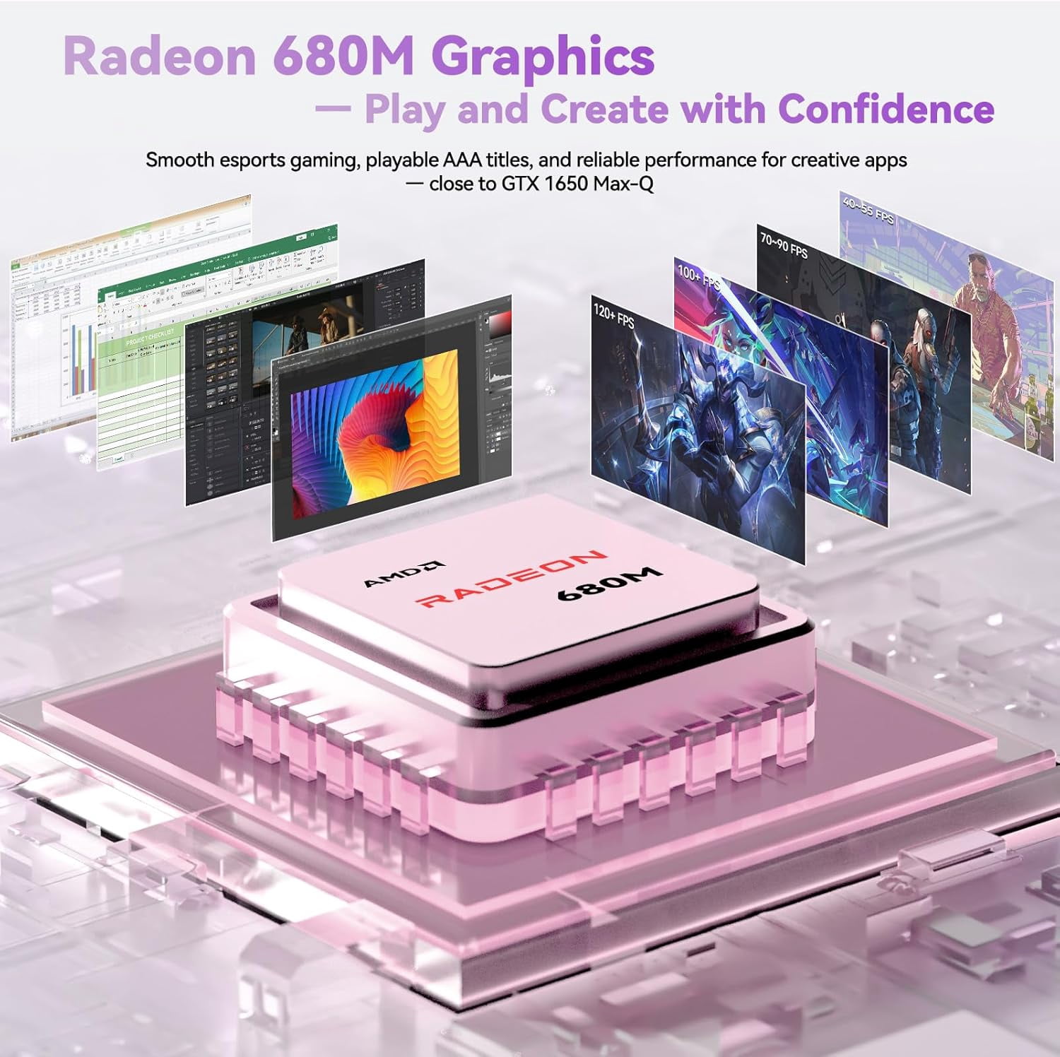 17.3" IPS FHD Gaming Laptop AMD Ryzen 7 7735HS 16GB DDR5 RAM 256GB SSD (Up to 4.75GHz, Beat i7-12650H) with AMD Radeon 680M Graphics 180° Viewing Dual-Fan Cooling System