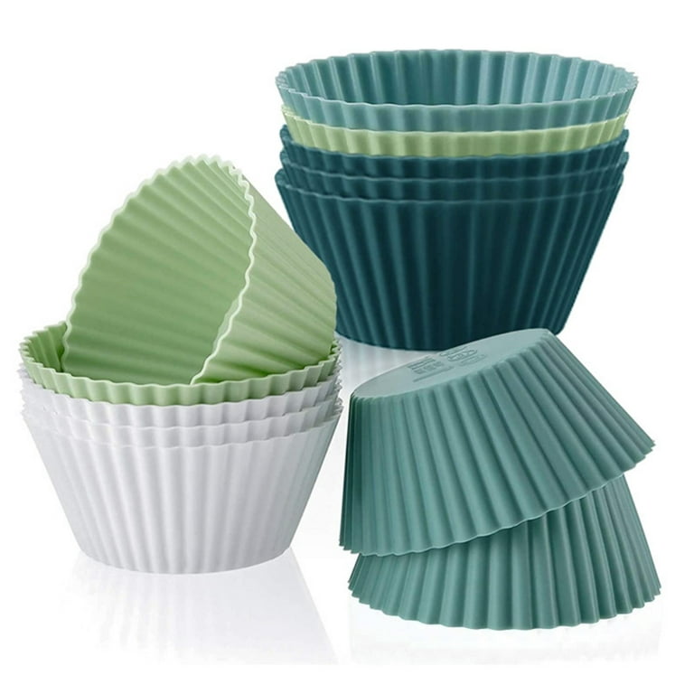 Silicone Baking Cups - 12 Pack Reusable Liners