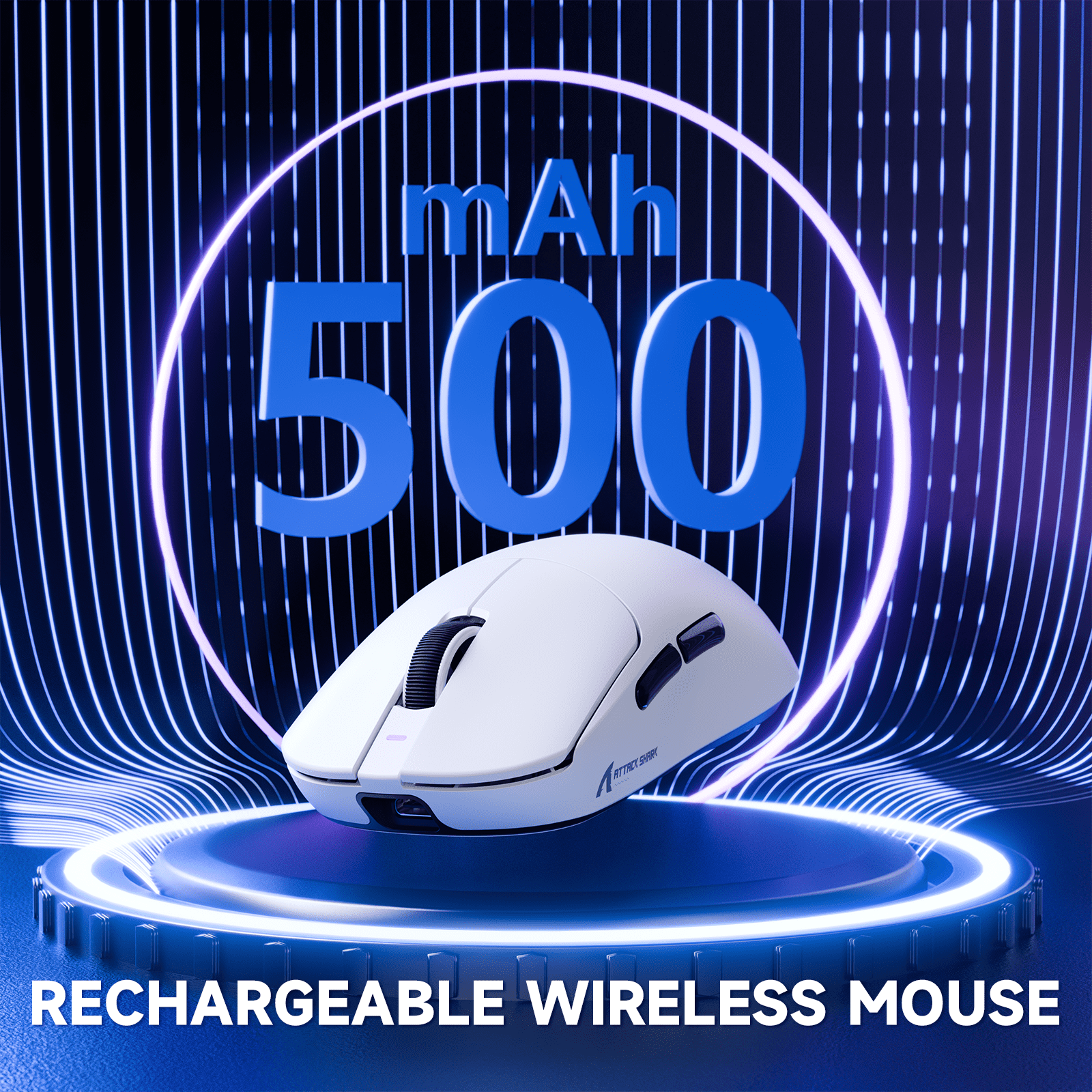 ATTACK SHARK X8PPO 8K Mouse for Large Hand, 55g SUPERLIGHT, PixArt PAW3395PRO Gaming Sensor, BT/2.4G Wireless/Wired, 6 Adjustable DPI up to 40000, 500mAh Battery (White)
