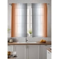 thumbnail image 4 of Sheer Curtains 63 Inch Length 2 Panels Set for Bedroom, Orange Grey Semi Sheer Curtains for Windows, Gray Farmhouse Modern Rustic Voile Window Treatments Rod Pocket Curtain, 4 of 7