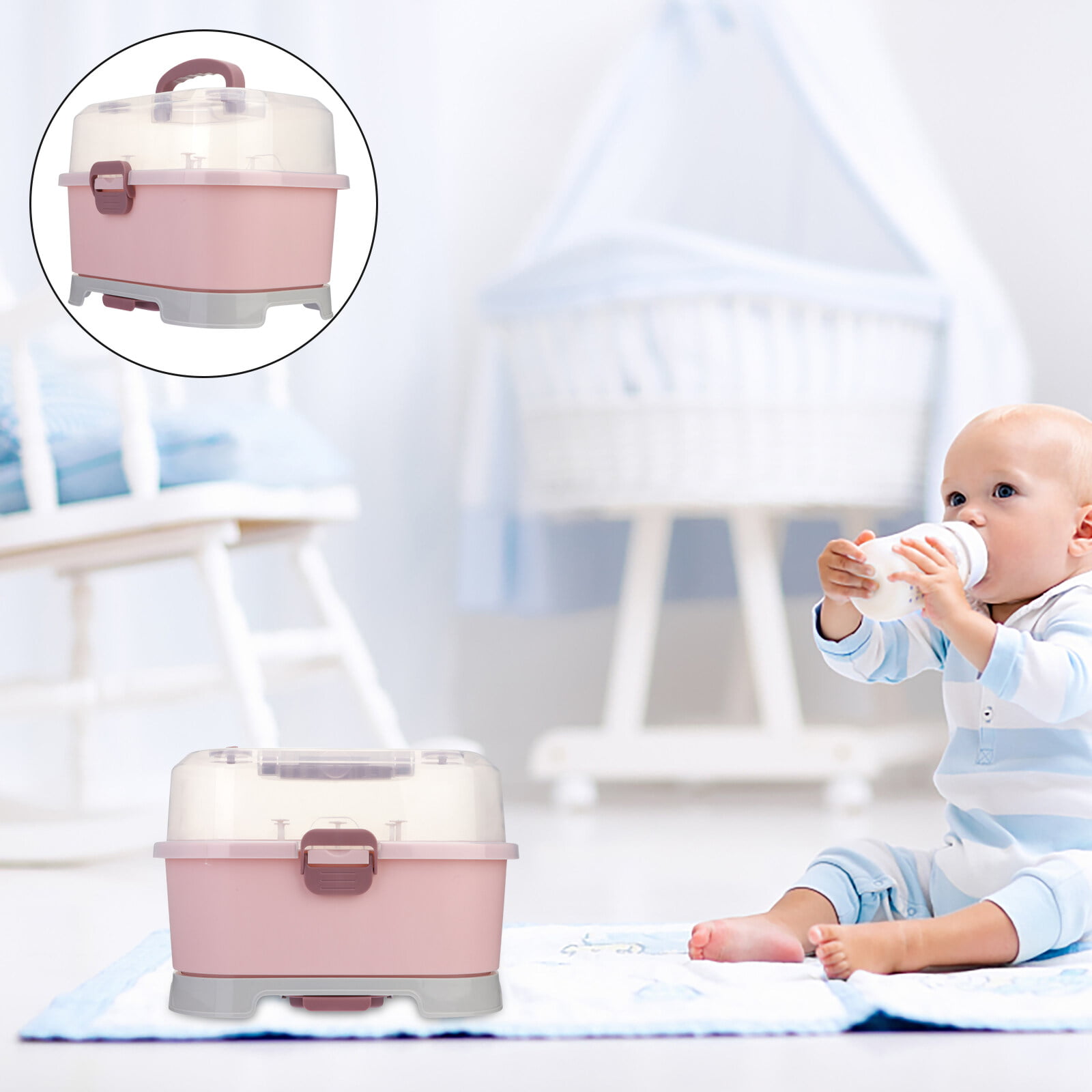 Baby Bottle Drying Box Infant Tableware Storage Box Practical Milk Bottle  Rack 