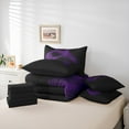 thumbnail image 6 of Manfei Purple Black Twin Bedding Sets 7pcs, Modern Abstract Art Bedding Comforter Set, Geometric Line Stripe Sheet Sets, Breathable Home Decor, 6 of 8