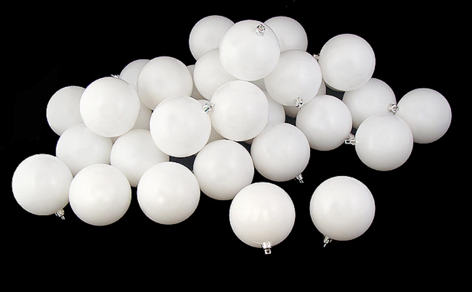 60ct Matte Winter White Shatterproof Christmas Ball Ornaments 2.5