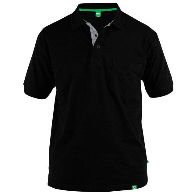 Duke - Polo piqué con bolsillo en pecho modelo Grant para hombre (Negro)