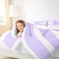 thumbnail image 3 of Erosebridal Glitter Print Letter R Full Size Comforter Sets for Girls, Purple Princess Bow Bedding Sets for Women, Reversible, 3pcs, 3 of 6