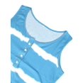 thumbnail image 4 of Luxtrada Womens Summer Boho Tie Dye Tank Tops Summer Sleeveless Henley Shirts Button Up Crewneck Casual Workout Camis T-shirt Plus Size (XL, Blue), 4 of 6