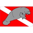 thumbnail image 4 of 5in x 3in Manatee Diver Down Flag Sticker, 4 of 4