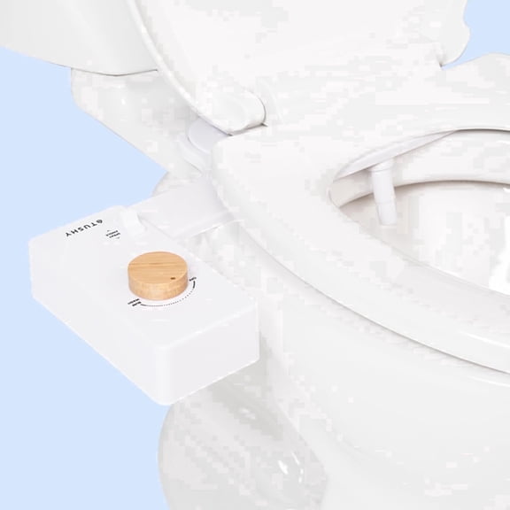 TUSHY Classic 3.0 Bidet Attachment  with  Self Cleaning Spray and Retractable Nozzle, Fits Almost Any Toilet Seat, Non Electric for Men and Women, Quick Install  (Bamboo Knob)