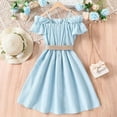 thumbnail image 5 of Zhuashum Flower Girl Dresses 2-3 Years Solid Color Round Neck Dress Leisure Sleeveless Sundress Spring Beautiful Outfits Blue, 5 of 8