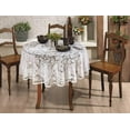 thumbnail image 2 of AdonisUSA 60 inch Round Lace Tablecloth with Floral Design. Color - White, 2 of 6