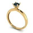 thumbnail image 2 of 0.5 ct Round Cut Natural London Blue Topaz Solitaire 14K Yellow Gold Womens Engagement Ring, 2 of 5