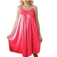 thumbnail image 4 of HomeGardon Nightgowns for Women,Summer Dresses Women's Lace Sleeveless Plus Ice Silk Midlength Nightdress, 4 of 6