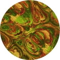 thumbnail image 1 of Ahgly Tapis Rond Lavable en Machine Intérieur Transitionnel Rouge Tomate, 4 Pieds Rond, 1 of 7