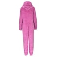 thumbnail image 5 of Women's Solid Color Hooded Jumpsuit Pajamas with Zipper - Long Sleeve Autumn Winter Home Wear Loungewear in Multiple Sizes, 5 of 8