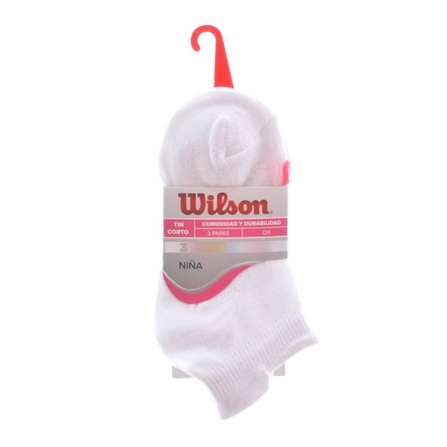 Tin Wilson para Niña, Blanco Corto sin Felpa 3 Pares Talla CH de 14 a 18 cm