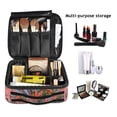 thumbnail image 2 of FORMRS Travel Makeup Bag Large Capacity Train Case Cosmetic Organizer with Adjustable Dividers, Orange Vibrant Flowers, 2 of 8