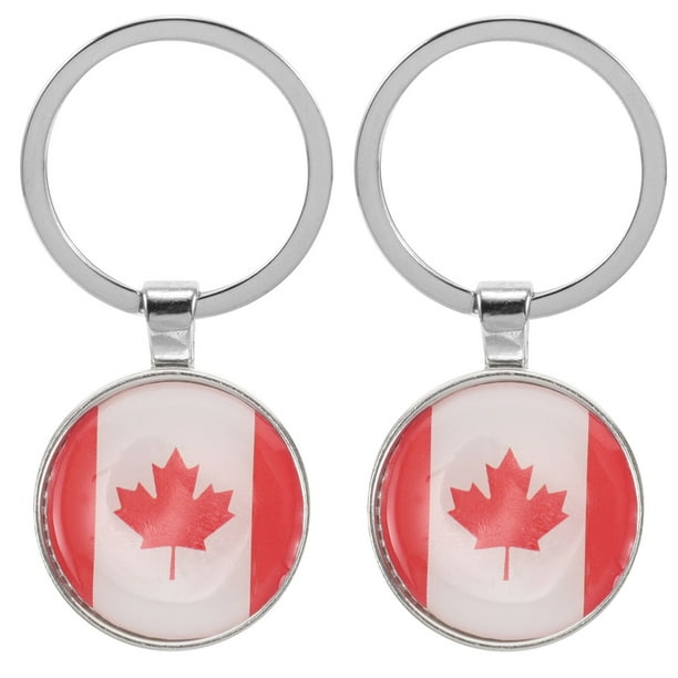 GOOHOCHY 2 uds llavero de recuerdos canadienses llavero de Metal con colgante de bandera nacional mochila colgantes de bandera nacional llaveros decorativos
