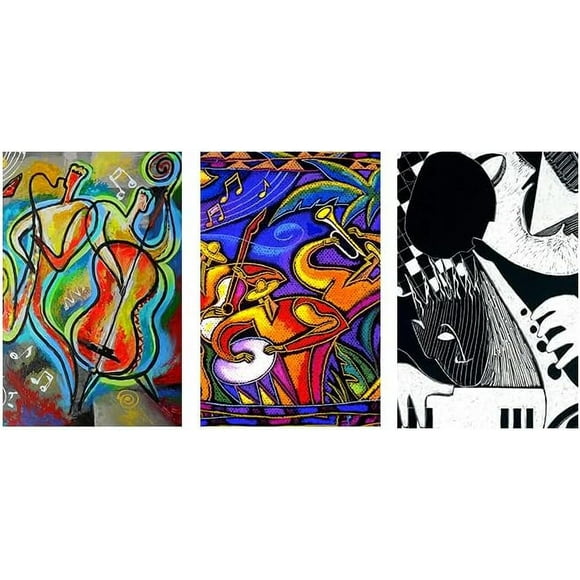 AIR-Abstract Jazz Music Art Customized Decorative Creative Art Posters Home Modern Decoration Print Decor for Living Room Custom Poster 12" x 16" (Abstract Jazz Music Art)