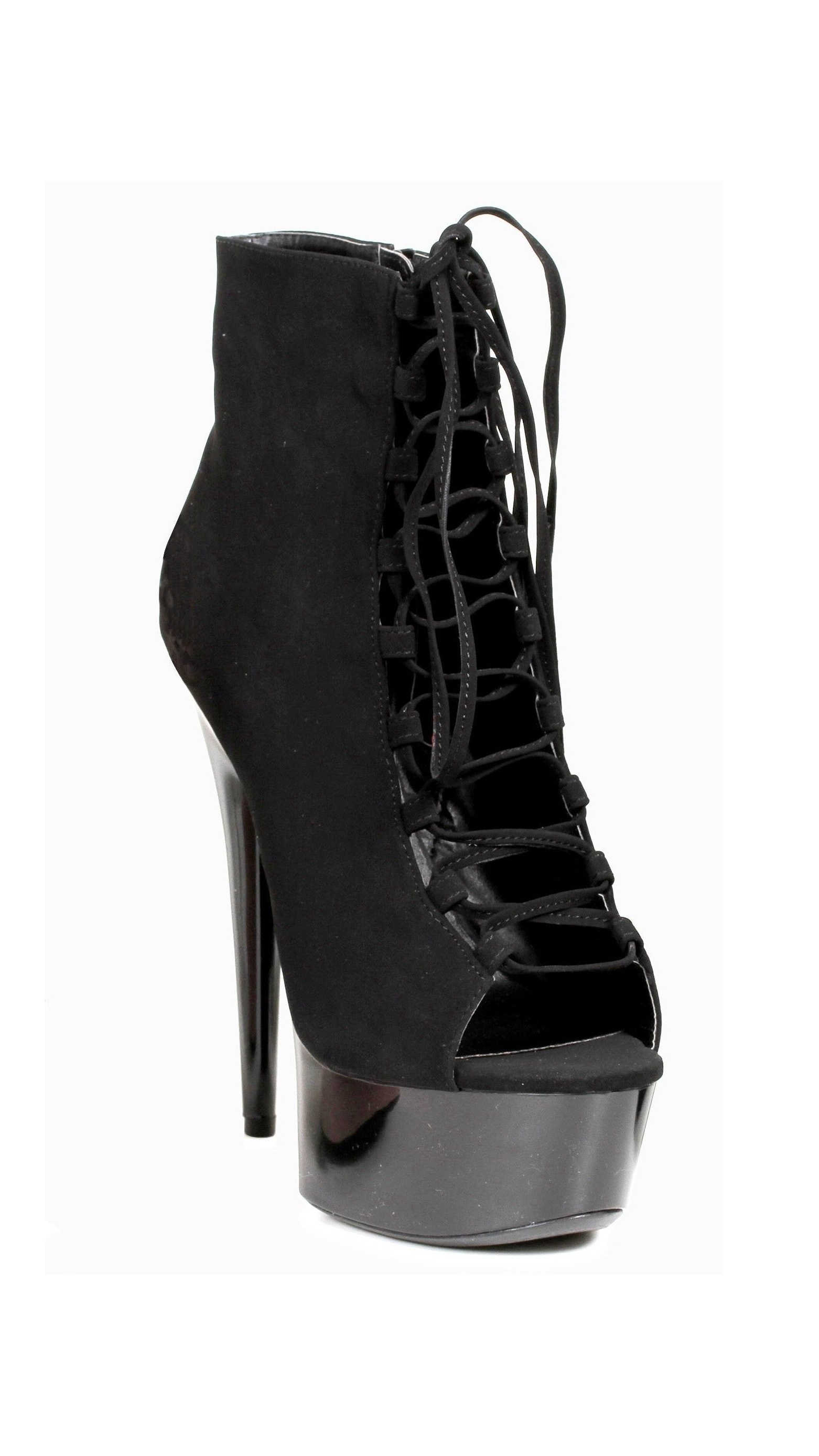 Ellie Shoes Women's Stiletto Over The Knee Boots - Black High Heel Thigh High Boots - View #5