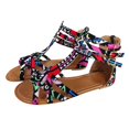 thumbnail image 4 of CAICJ98 Sandals Women Women's Rivet Rhinestone Pearl Flat Sandals Slip on Memory Foam Sandals Open Toe Slide Sandals,Multicolor, 4 of 4