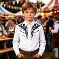 thumbnail image 2 of CAIXIA Boys's Western Cowboy Shirt Embroidered Long Sleeve Casual Snap Button Down Shirt, 2 of 5