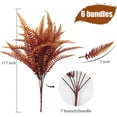 thumbnail image 3 of Viworld Artificial Ferns Plants Bushes Faux Outdoor Plant 6 Bundles Plastic Bushes UV Resistant Artificial Plants Greenery Artificial Fake Boston Fern for Home Garden Office Decor（Brown）, 3 of 6