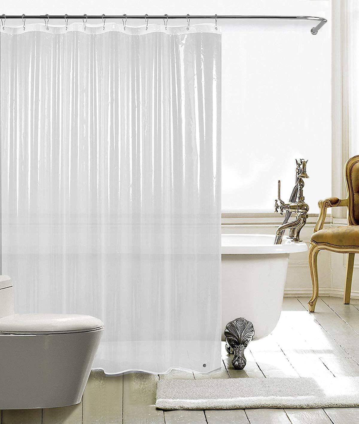 Simple Modern Checkered Waterproof Mildewproof Clear PEVA Shower Curtains New 