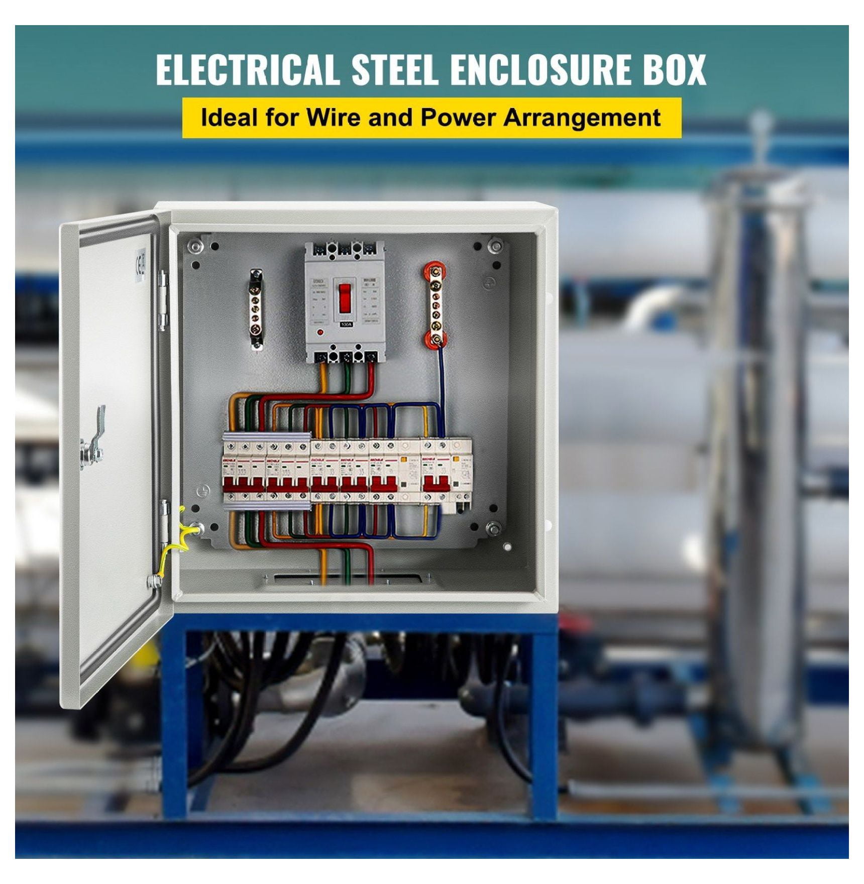 NEMA 4X Steel Enclosure 12x12x8", IP66 Waterproof Electrical Box, Outdoor Indoor Junction Box with Mounting Plate, Steel Electrical Enclosure