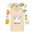 thumbnail image 6 of Inverlee Easter Tshirts for Women Cute Bunny Eggs Graphic Tees Loose Fit 3/4 Sleeve T Shirts Blouses Work Crewneck Dressy Casual Tops, 6 of 6