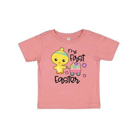 

Inktastic My 1st Easter with Baby Chick and Eggs in Wagon Gift Baby Boy or Baby Girl T-Shirt
