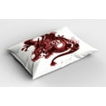 thumbnail image 2 of Ambesonne Dragon Pillow Sham 2 Pack, Japanese Noble Monster, 30"x20", Pale Pink and Burgundy, 2 of 3