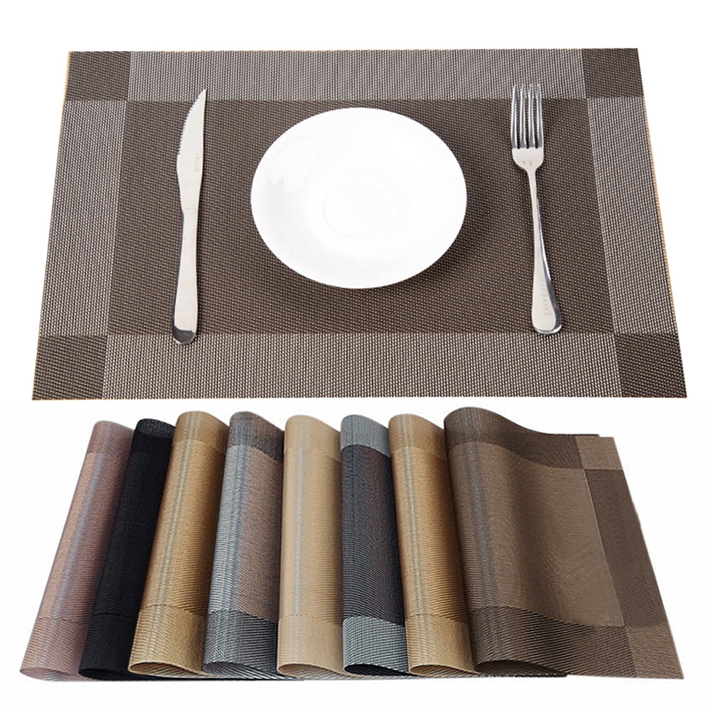4pcs Set PVC Insulation Bowl Placemats Dining Pad Western Table Mats For Kitchen 
