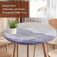 thumbnail image 4 of Purple Coastal Wave Round Tablecloth, Fitted Table Cover with Elastic for 45"-54" Round Tables, Summer Modern Ocean Beach Table Cloth Outdoor Indoor Dinning Party Waterproof Tablecloths, 4 of 7