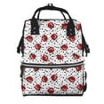 thumbnail image 1 of Easygdp Red Ladybugs On Black Dotted para Bolsa de Bebé de Gran Capacidad con Múltiples Bolsillos, Bolsa de Pañales para Padres, Bolsa de Viaje Organizada y Elegante, 1 of 6