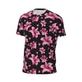 thumbnail image 6 of Wukai Lilies Flowers Print Men's Short-Sleeved Mesh T-Shirt,Quick-Dry Short Sleeve Workout T-Shirt-Small, 6 of 8