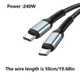 thumbnail image 5 of Osdhezcn 100/240W Nylon Braided USB C to USB C Cable Supports Fast Charging Data Sync 480mbps for Phone Tablet Headphone, 5 of 12