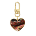thumbnail image 1 of Textura de patrón de la piedra multicolor arte ilustración Llavero de metal en forma de corazón dorado, 1 of 3