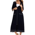 thumbnail image 4 of HLSOHJP Women's Long House Coat Full Zipper Robes Housecoat with Pockets Bath Robes Lightweight, 4 of 4