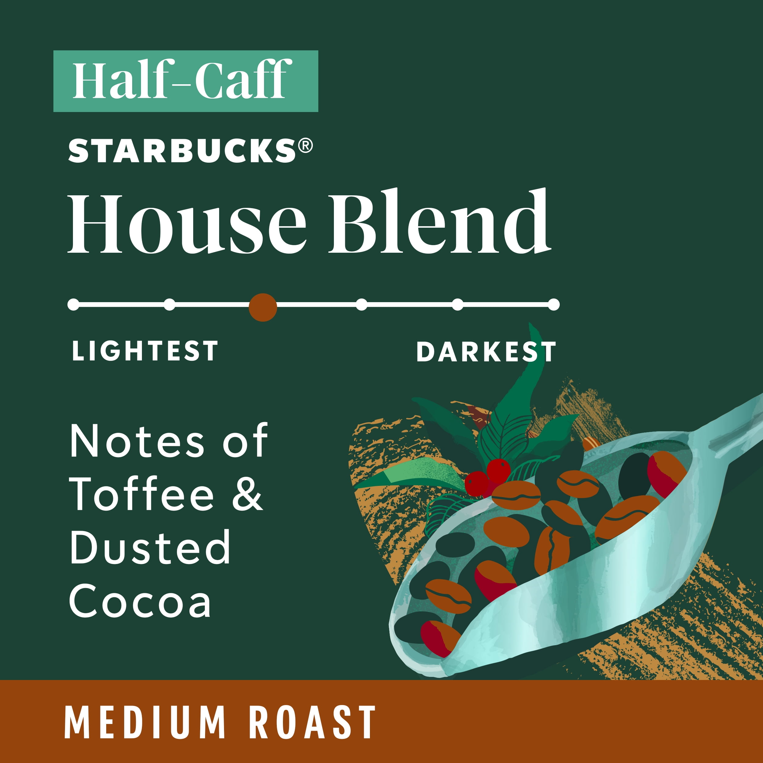 Starbucks® Half-Caff House Blend – 12oz Ground Coffee