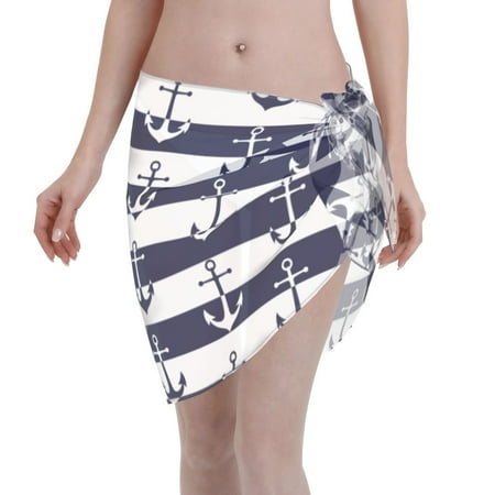 Ocsxa Anchors Print Sarong Coverups For Women Bathing Suit Wrap Swimsuit Skirt Beach Bikini Cover Up Swimwear