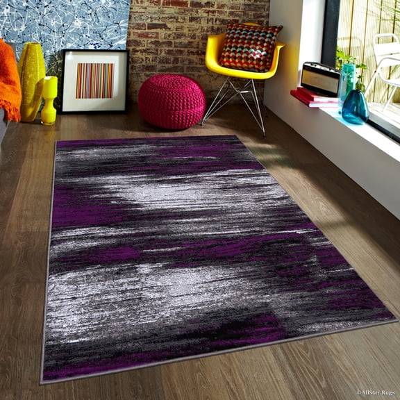 Purple Allstar Modern. Contemporary Woven Rug. Drop-Stitch Weave Technique. Carved Effect. Vivid Pop Colors (7' 10" x 10')