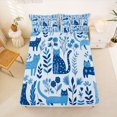 thumbnail image 5 of Homewish Cartoon Pet Cat Bed Sheets,Dreamy Floral Plant Full Size Sheets,Blue,4-Piece,1 Flat Sheet, 1 Fitted Sheet and 2 Pillowcases, 5 of 6