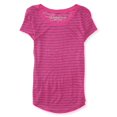 thumbnail image 2 of Aeropostale Camiseta básica de rayas jaspeadas para mujer, Púrpura, Mediana Aeropostale Camiseta básica, 2 of 2