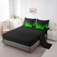 thumbnail image 3 of jejeloiu Gradient Geometric Pattern 7-Piece Twin Bedding Sets For Boy,Green Black Ombre Art Bedding Comforter Set For Kids,Reversible, 3 of 7