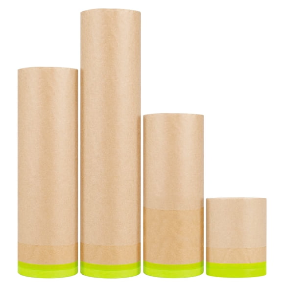 MyLifeUNIT Masking Paper, Automotive Paint Paper Roll with Tape, Assorted Sizes Tape and Drape Waterproof for Painting Protection Covering (Each Roll